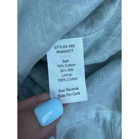 Cabi Women's A Line Smocked Tropical Tank Top Cotton Silk Blend Size 10 - Picture 9 of 12